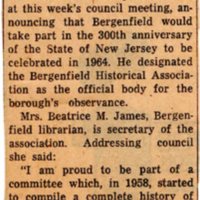 Newspaper Clipping The Record August 18 1961 Historical Group Will Head 300th Observance Here.jpg