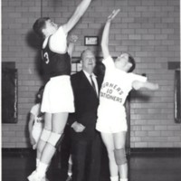 1 black and white photograph basketball game in Roy W Brown gym undated 3.jpg