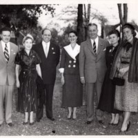 1 black and wite photograph 8x10 public officials and spouses pictured pierce H. Deamer Edna Thers Walter Jones Agnes Deamer Jean Townsend and Two unidentified subjects.jpg