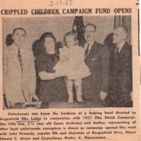 Crippled Children Campaign Fund Opens newspaper clipping Feb 17 1957.jpg