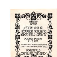 Second Annual Reception Honoring Bergenfield Artists, Oct. 24, 1976