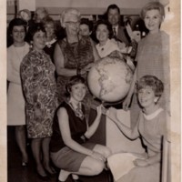 1 black and white photograph gifting a globe for the children's room August 1968.jpg