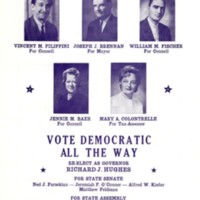 For a Better Bergenfield Vote Democratic All the Way one page flier Vincent Filippini Joseph Brennan William Fischer Jennie Baier and Mary Colontrelle undated 1.jpg