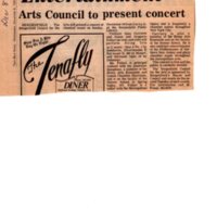 Arts Council to Present Concert newspaper clipping Twin Boro News December 8 1982.jpg