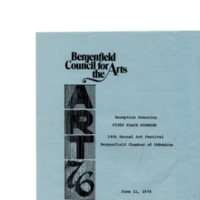 Reception Honoring First Place Winners 14th Annual Art Festival program, June 11, 1976