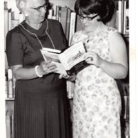1 black and white photograph Presentation of book to Barbara Schneide tp give to her foster parents in Turkey July 1965.jpg