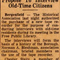 Newspaper Clipping Bergen Evening Record May 19 1960 Group To Buy Tape Recorder.jpg