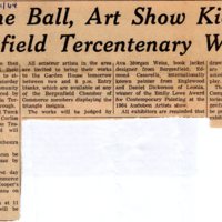 Newspaper Clipping the Record May 21 1964 Costume Ball Art Show Kick Off Bergenfield Tercentenary Week 1.jpg