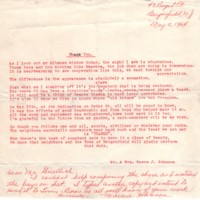 Thank you note from Mr and Mrs Harry J Johnson to Raymond Guellich on cemetery restorationMay 2 1964 .jpg