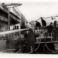 1 of 7 black and white photographs (8 x 10) four store fire Washington Avenue, Dec. 11, 1952.jpg