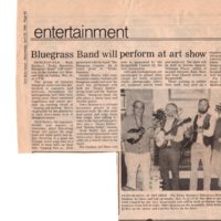 Bluegrass Band Will Perform at Art Show newspaper clipping Twin Boro News April 23 1986.jpg