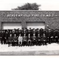 1 black and white photograph (8x10) Bergenfield Fire Co. No. 2 Inc., with Mayor Hugh Gillson and borough officials, Undated