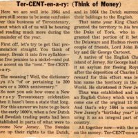 Newspaper Clipping Tercentenary Think of Money.jpg