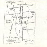 Hand drawn area map featuring local landmarks and slave cemetery March 23 1964.jpg