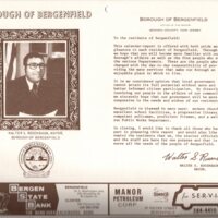 Mayor&#039;s Note Borough of Bergenfield Municipal Report &amp; Civic Calendar 1972-1973