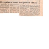 “Reception to Honor Bergenfield Artists,” (newspaper clipping) “Twin Boro News,” October 12, 1983