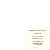 Bergenfield Council for the Arts Invitation, November 14, 1982