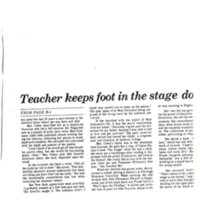 Teacher Keeps Foot in the Stage Door newspaper clipping undated P2.jpg