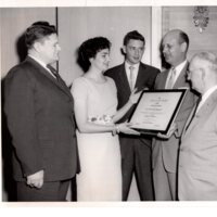 1 black and white photograph 8 x 10 Jr Womans Club Award Bicycle Safety Campaign 1958.jpg