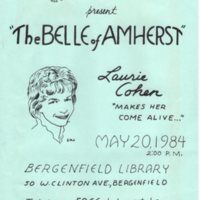“The Belle of Amherst” flyer, May 20, 1984