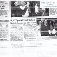 Serrano Michelle 1359 Points Well Taken Michelle Serrano Sets BHS Record twin boro news Feb 20 2002 1.jpg