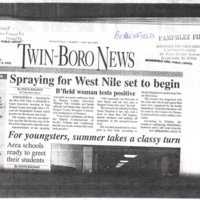 Spraying for West Nile Set to Begin newspaper clipping