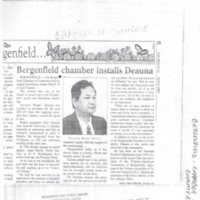 Bergenfield Chamber Installs Deauna Twin Boro News newspaper clipping Oct 2 2001 p1.jpg