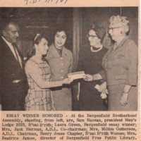 Essay Winner Honored newspaper clipping March 1 1967.jpg