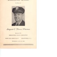 Sergeant C Thomas Peterman Testimonial Dinner program 1952