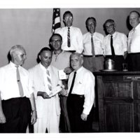 1 black and white photograph 8x10 mayor and council pictured mayor Hugh M Gillson Pal Drive Chairman Norman Bleshman Police Commissioner Harold Boyd Councilman John Aversa etc. 1960.jpg