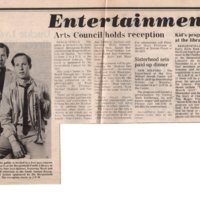 Arts Council Holds Reception newspaper clipping Twin Boro News Nov 9 1983.jpg