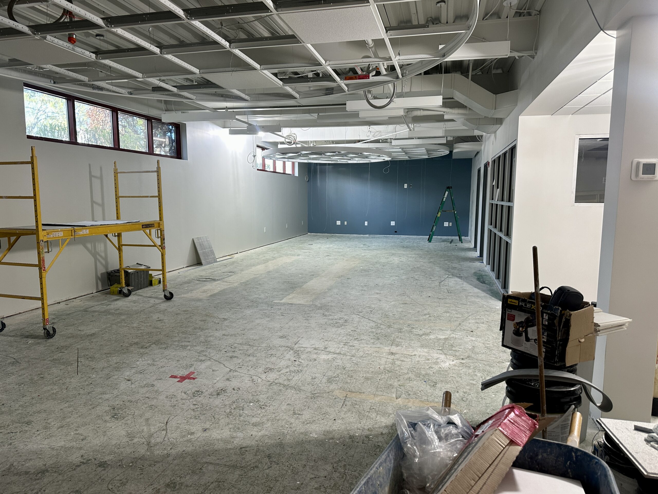 Photo showing week 12 of the teen room construction.