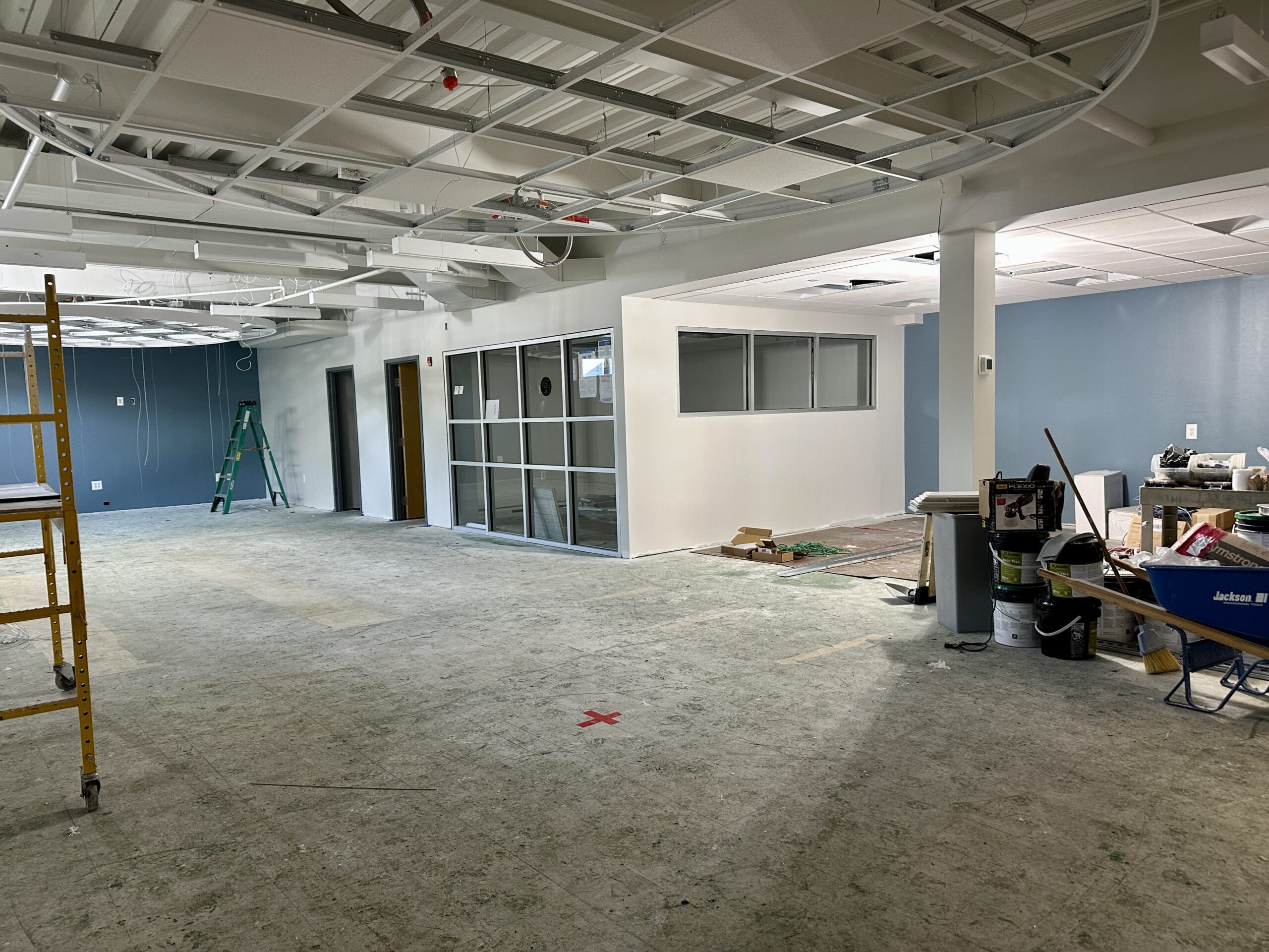 Photo showing week 12 of the teen room construction.